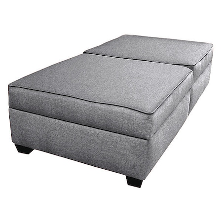 Duobed Storage Twin Bed/Bench, Grey Performance Fabric IMFTWB-AQ