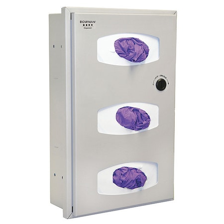 Bowman Dispensers Glove Dispenser, Steel, Holds (3) Boxes , Beige , 19 in H x 12-1/4 in W x 5 in D RE301-0012