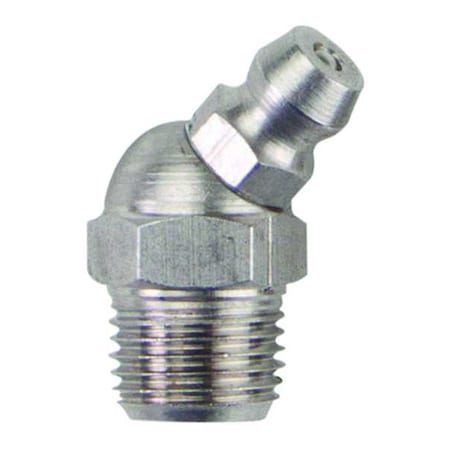 Westward Grease Fitting, 45 Deg., SS, 55/64" L, PK10 52PA07