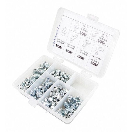 Westward Grease Fitting Kit, No. Pieces 96, PK96 52PA12