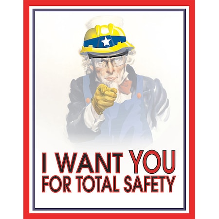 Mancomm Safety Poster, Uncle Sam Poster, Paper, 16 in W, 12 in H 31P-014-E2