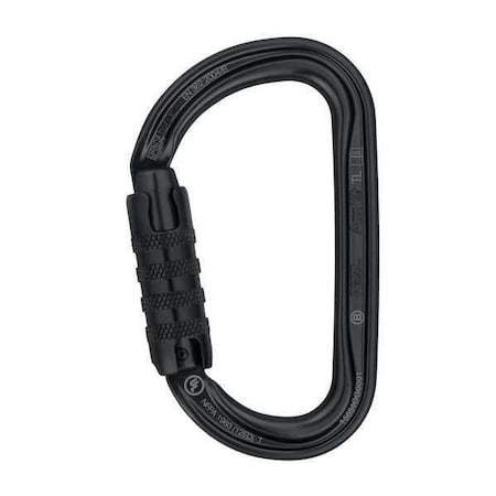 Petzl Carabiner, Auto-Lock, 5-5/16" Length, 1" Gate Opening, Aluminum, Black M34A TLN