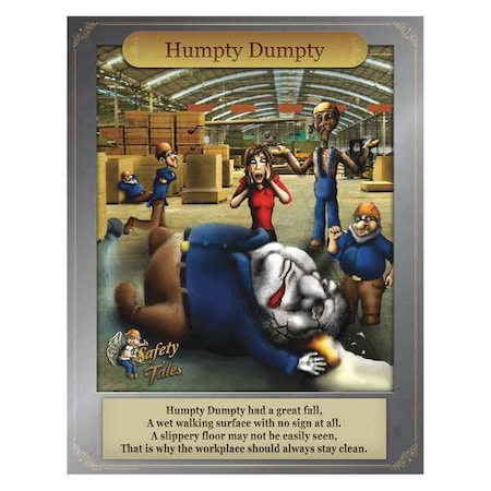 Mancomm Safety Poster, Humpty Dumpty - Fall Protection, Paper, 16 in W, 12 in H 31P-202-02
