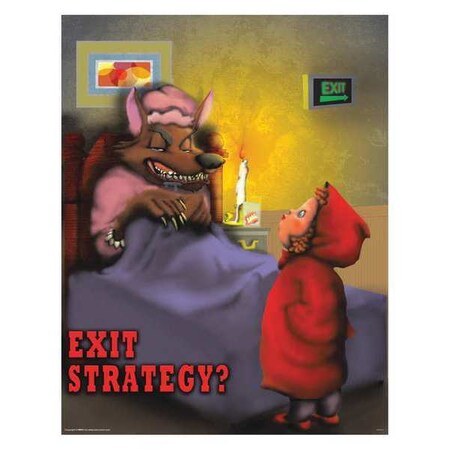 Mancomm Safety Poster, Red Riding Hood Safety, Paper, 27 in W, 21 in H 31P-024-01