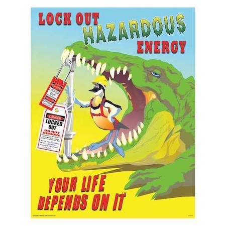 Mancomm Safety Poster, Lockout/Tagout, Paper, 27 in W, 21 in H 31P-021 ...