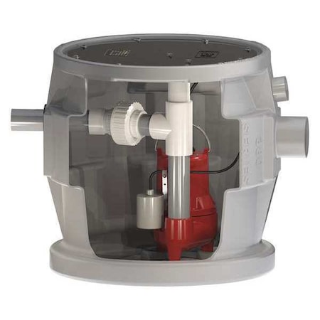 Liberty Pumps 24" x 24" 1/2 HP 41.0 gal. Simplex Sewage System 115V P382LE51SD-2/A2W