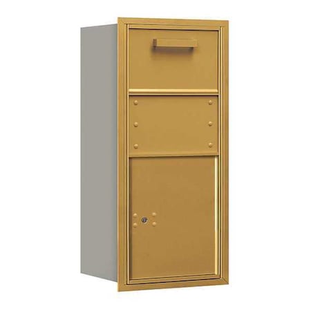 Salsbury Industries Mailbox, Gold, Powder Coated, 1 Doors, Recessed, 4C, Private 3709S-1CGR