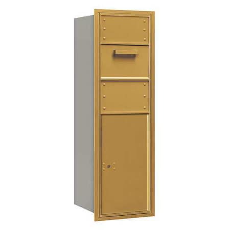 Salsbury Industries Mailbox, Gold, Powder Coated, 1 Doors, Recessed, 4C, Private 3713S-1CGR