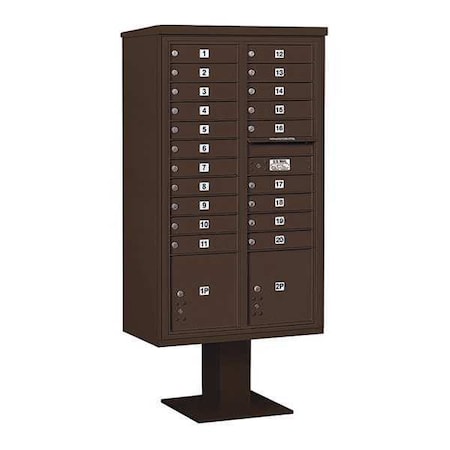 Salsbury Industries Mailbox, Bronze, Powder Coated, 22 Doors, Pedestal, 4C 3415D-20BRZ