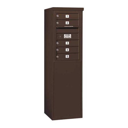 Salsbury Industries Mailbox, Bronze, Powder Coated, 5 Doors, Free Standing, 4C 3907S-05ZFU