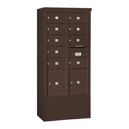 Salsbury Industries Mailbox, Gold, Powder Coated, 11 Doors, Free Standing, 4C 3915D-09ZFU