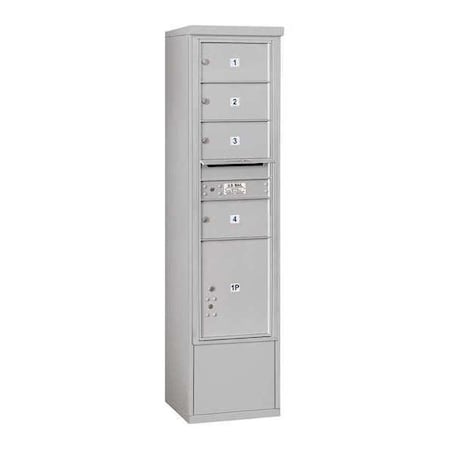 Salsbury Industries Mailbox, Aluminum, Powder Coated, 5 Doors, Free Standing, 4C 3915S-04AFU