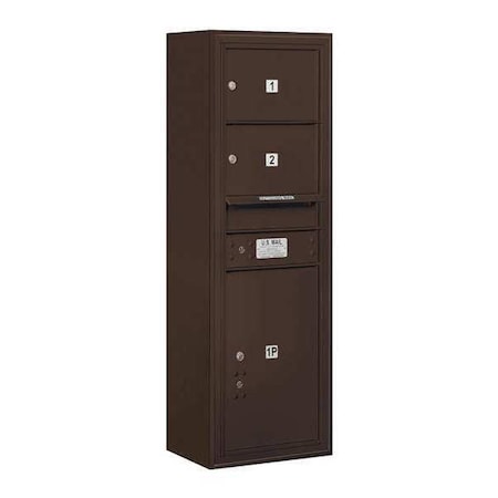Salsbury Industries Mailbox, Bronze, Powder Coated, 2 Doors, Surface, 4C 3811S-02ZFU