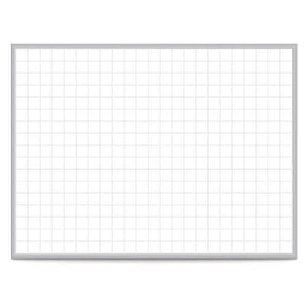 Ghent Dry Erase Board, Steel, 24 in, 36 in, Aluminum Frame, White/Gray, Gloss GRPM322G-23