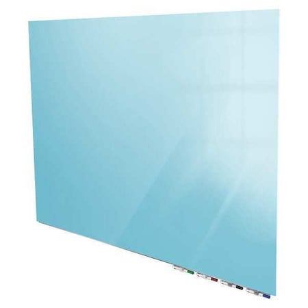 Ghent Dry Erase Board, Glass, 48 in, 72 in, No Frame Frame, Blue, Gloss ARIASM46BE