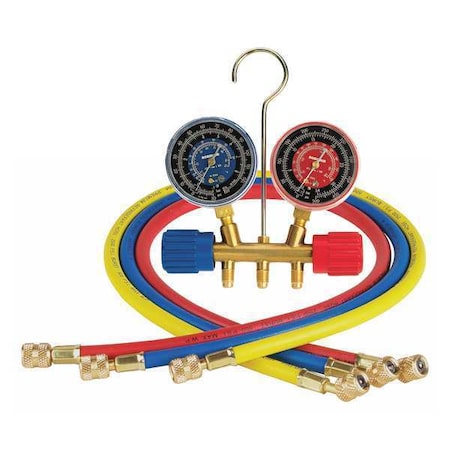 Robinair Manifold Gauge, No. Hoses 3, 36" L 40153