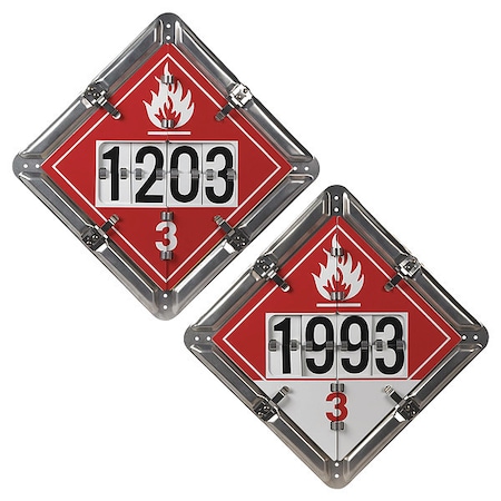 Jj Keller DOT Container Placard, Various DOT Classes, Aluminum, 14" W x 1/2" H 3532