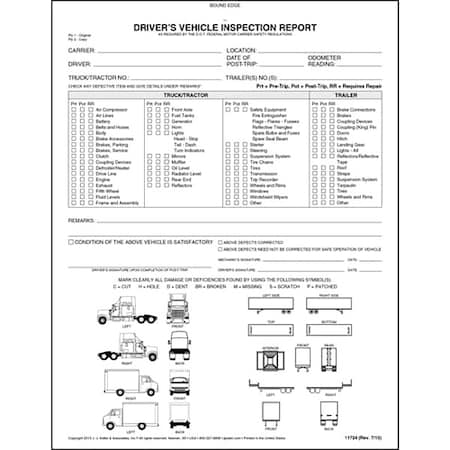 Jj Keller Detailed Vehicle Inspection Report 11724