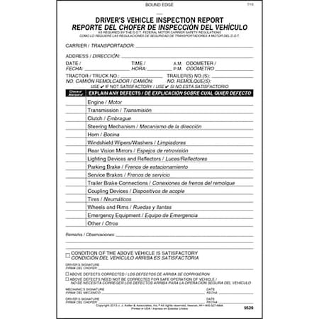 JJ KELLER Simplified Vehicle Inspection Form 9528