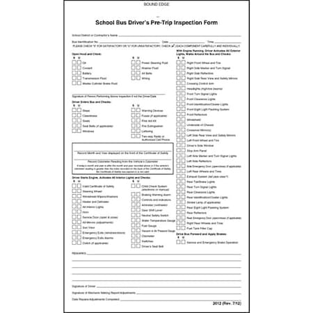 Jj Keller IL School Bus Driver Inspection Form 2012