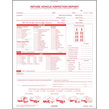JJ KELLER Truck Driver Vehicle Inspection Report 13928