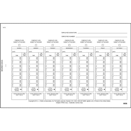 Jj Keller Drivers Daily Logbook, With Carbon 9056