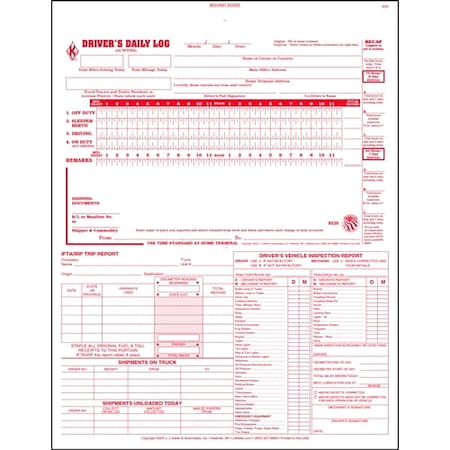 Jj Keller Drivers Logbook 5 In 1, Carbonless 8536