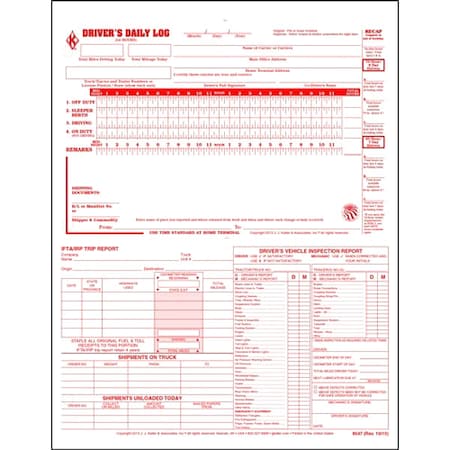 Jj Keller Drivers Logbook 5 In 1, Carbonless, PK31 8547