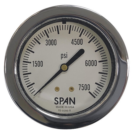 THUEMLING Pressure Gauge, 0 to 7500 psi, 1/4 in MNPT, Plastic, Black LFP-SCBA-7500