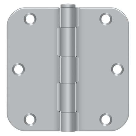 Deltana Door and Butt Hinge, Steel, Full Mortise Mounting, 1 3/4 in Leaf W x 3 1/2 in Leaf H, Satin Chrome S35R526D