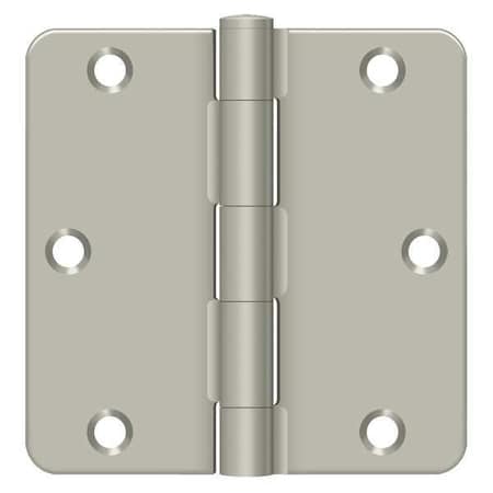 Deltana Door and Butt Hinge, Steel, Full Mortise Mounting, 1 3/4 in Leaf W x 3 1/2 in Leaf H, Satin Nickel S35R415