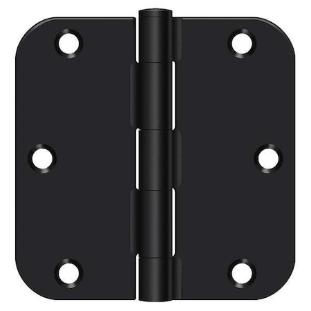 Deltana Door and Butt Hinge, Steel, Full Mortise Mounting, 1 3/4 in Leaf W x 3 1/2 in Leaf H, Flat Black S35R51B