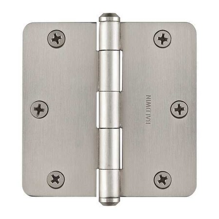 Baldwin Door and Butt Hinge, Brass, Full Mortise Mounting, 1 3/4 in Leaf W x 3 1/2 in Leaf H, Satin Nickel 9BR7023-002