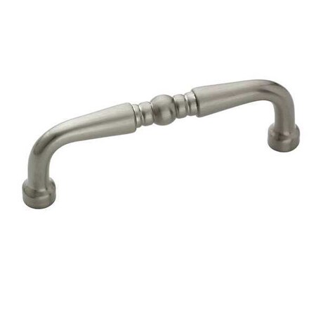 Amerock Pull Handle, 11/16" Proj., Zinc, Satin Nickel, Threaded Holes BP53006G10