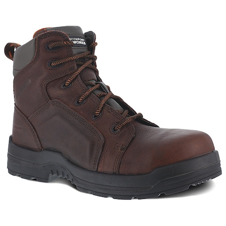 Rockport Works Men's 6-Inch Work Boot, 5, Composite Toe, 6 in H, Brown, RK6640 RK6640