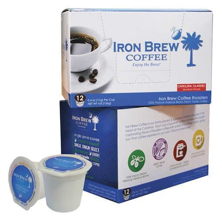 Iron Brew Coffee, 0.12 oz. Net Weight, Ground, PK12 C-1CT-12CSS
