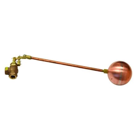 Zoro Select Float Valve, 3/4" Size, FNPT, 16" Rod L ACF75