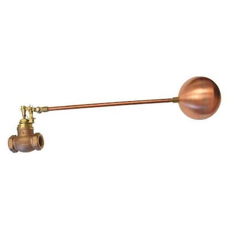 Zoro Select Float Valve, 1-1/4" Size, FNPT, 18" Rod L GCF125