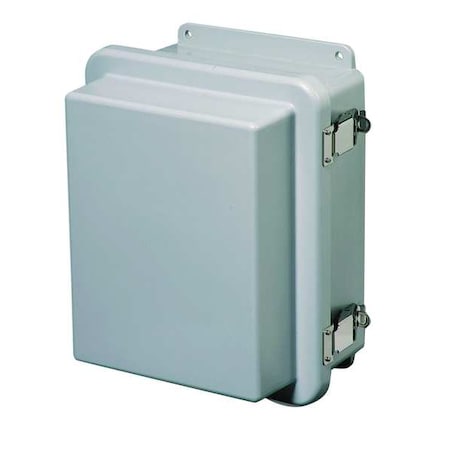 Wiegmann Padlockable Hasp Electrical Enclosures, 7.73 in H, 6 in D, 8 in W, 1, 12, 3R, 4X, 6P, Fiberglass HW-RHJ80806CHQR