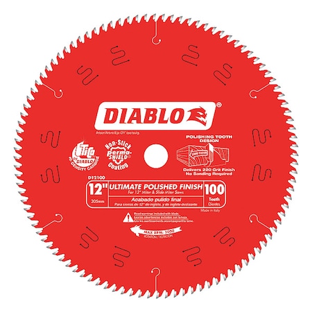 DIABLO 12", 100-Teeth Circular Saw Blade D12100X
