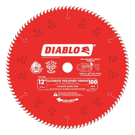 Diablo 12", 100-Teeth Circular Saw Blade D12100X