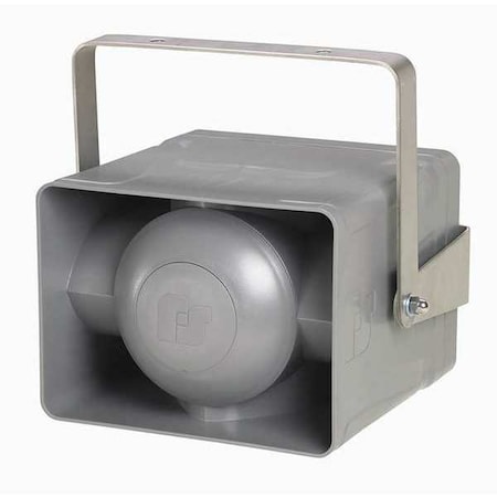 Federal Signal Electronic Siren, Siren, Continuous, 120 to 240V AC, 104 to 113dB, Plastic, Gray, Surface Mount ESIREN-120-240
