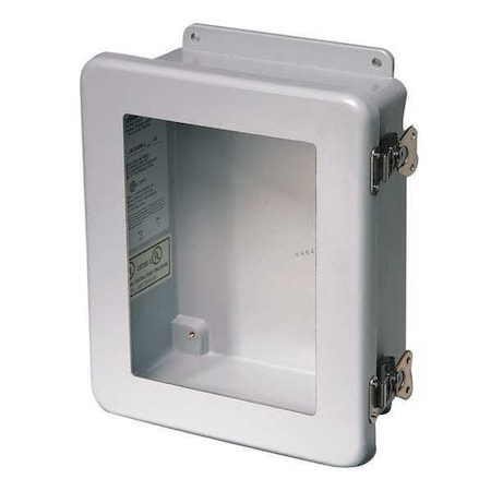Wiegmann Twist Latch Electrical Enclosures, 7.73 in H, 4.45 in D, 6 in W, 1, 12, 3R, 4X, 6P, Fiberglass HW-J80604CHTLW