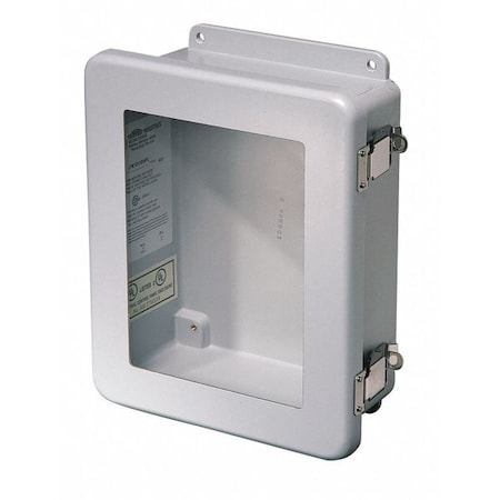 WIEGMANN Fiberglass Enclosure, 5.72 in H, 6 in W, 4.45 in D, 12, 4X, 6P, Hinged HW-J60604CHQRWWW