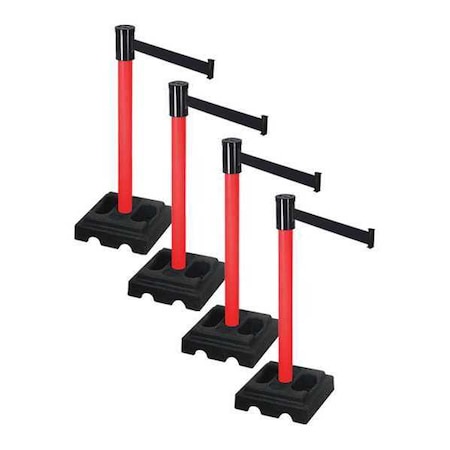 Retracta-Belt Barrier Systems, Black, 15 ft Length, 37 in Post Height PSBA322PRD-BK