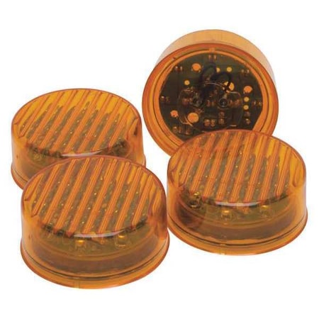 Roadpro Warning Light, Amber, Led, 12V DC, Variable FPM, 2 1/2 in Dia., Surface RP-1279A4P
