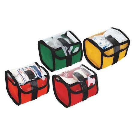 R&B Fabrications Storage Organizer Kit, Cordura Nylon, 5 in L, 5 in W, Green/Yellow/Red/Blue RB-470