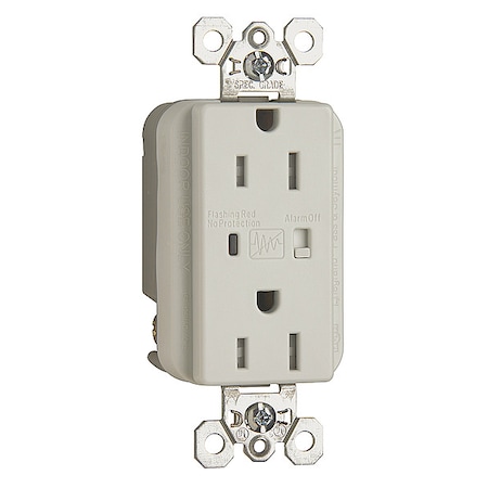 Legrand Tamper Resistant Extra Heavy Duty Surge Protective Duplex Receptacle, Number of Gangs: 1 Nylon TR5262WSP