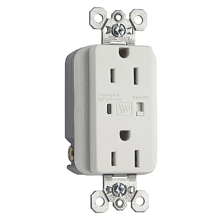 Legrand Urge Protective Duplex Receptacle, Number of Gangs: 1 Nylon, Matte Finish, White 5262WSP