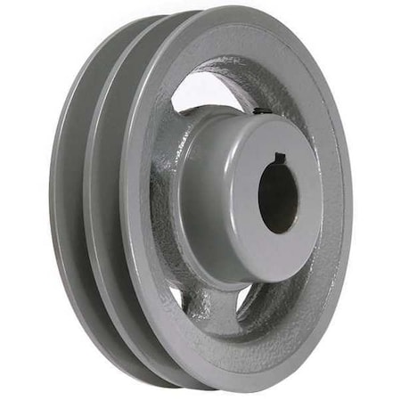 Zoro Select 1 in Fixed Bore 2 Groove V-Belt Pulley 7.25 in OD 2AK741